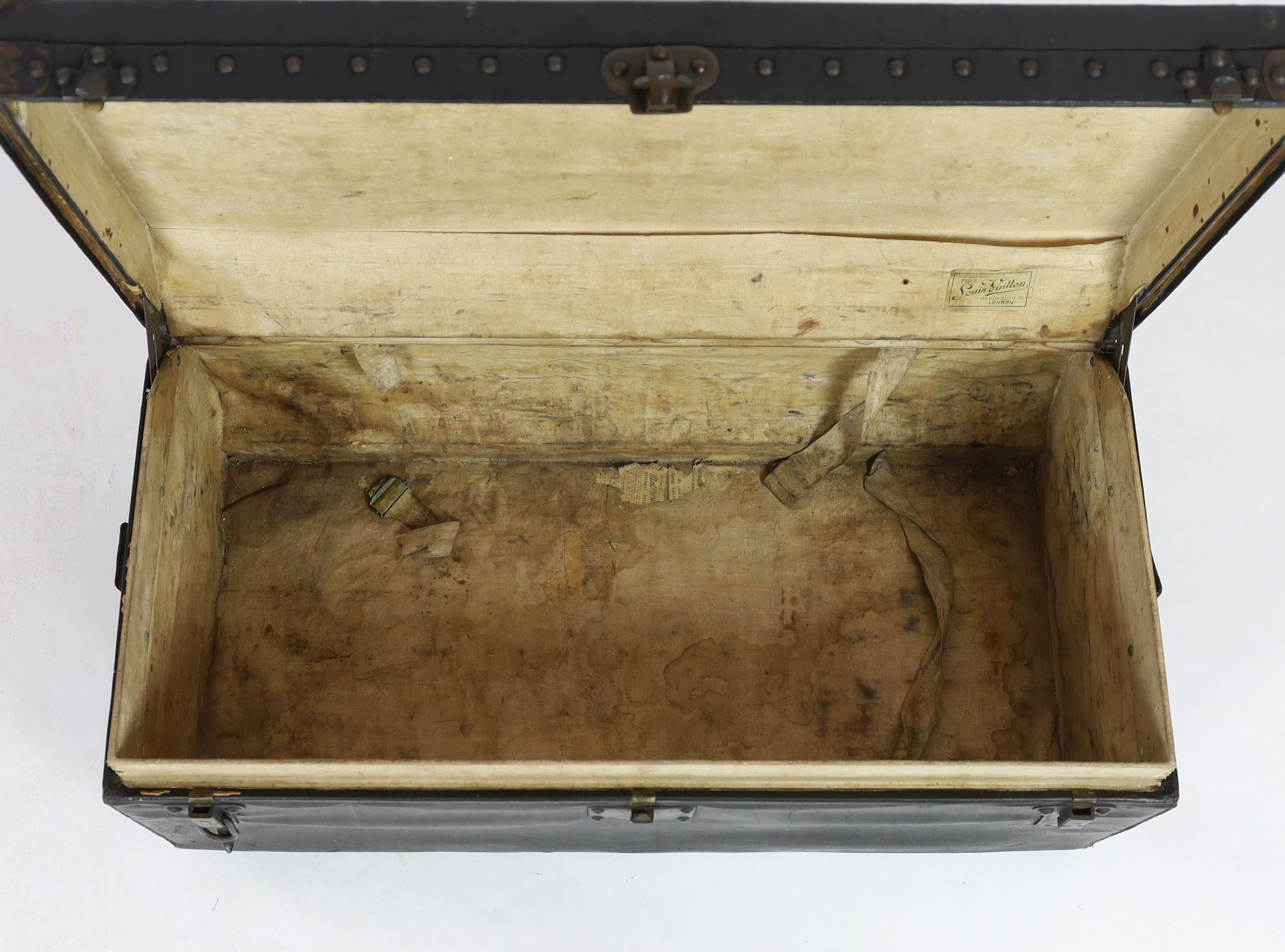 A Louis Vuitton motoring trunk, width 85cm, depth 44cm, height 32cm